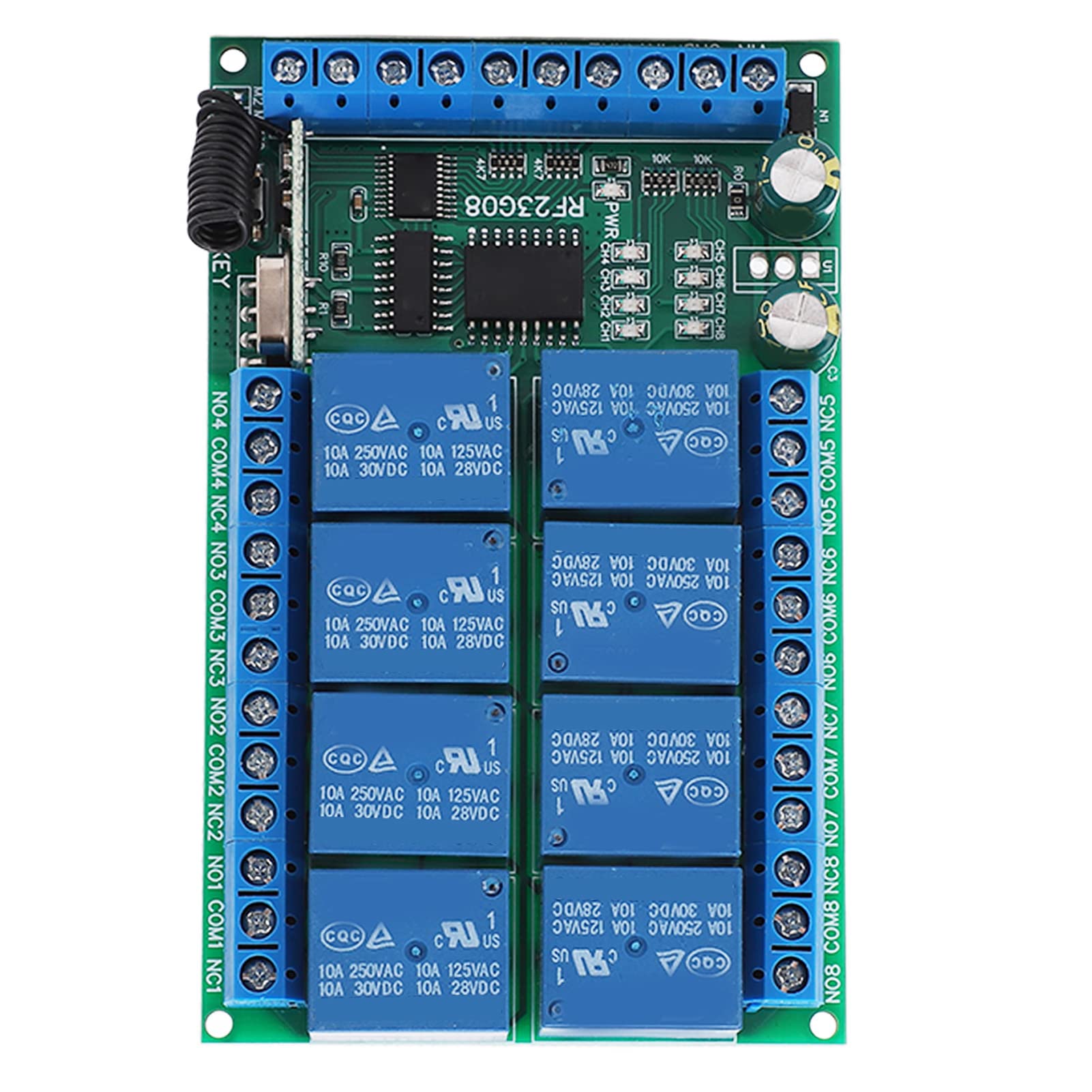 Modulo di Controllo Remoto a 8 Canali Modulo Interruttore di Controllo Remoto Wireless Telecomando con Codifica Fissa da 100 M Interruttore di Controllo Remoto Wireless Modulo