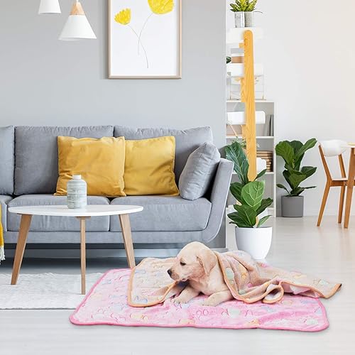 Miniatura 7 de Dono 1 paquete de 3 mantas para perros, manta de forro polar suave y esponjosa para mascotas, tapete cálido para dormir, diseño de huellas de