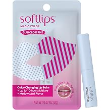 Softlips Magic Color Lip Balm, Glamorous Pink, Color-Changing Lip Care, Hydrating, 10-Hour Moisture for All-Day Softness, Mellow Mint Flavor, 1 Tube