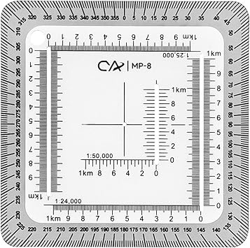 Pocket Grid Accurate Acrylic 124000 125000 150000 School Map Reading Maptool Learning for Utm, USNG, Mgrs Coordinates Working Map Reading