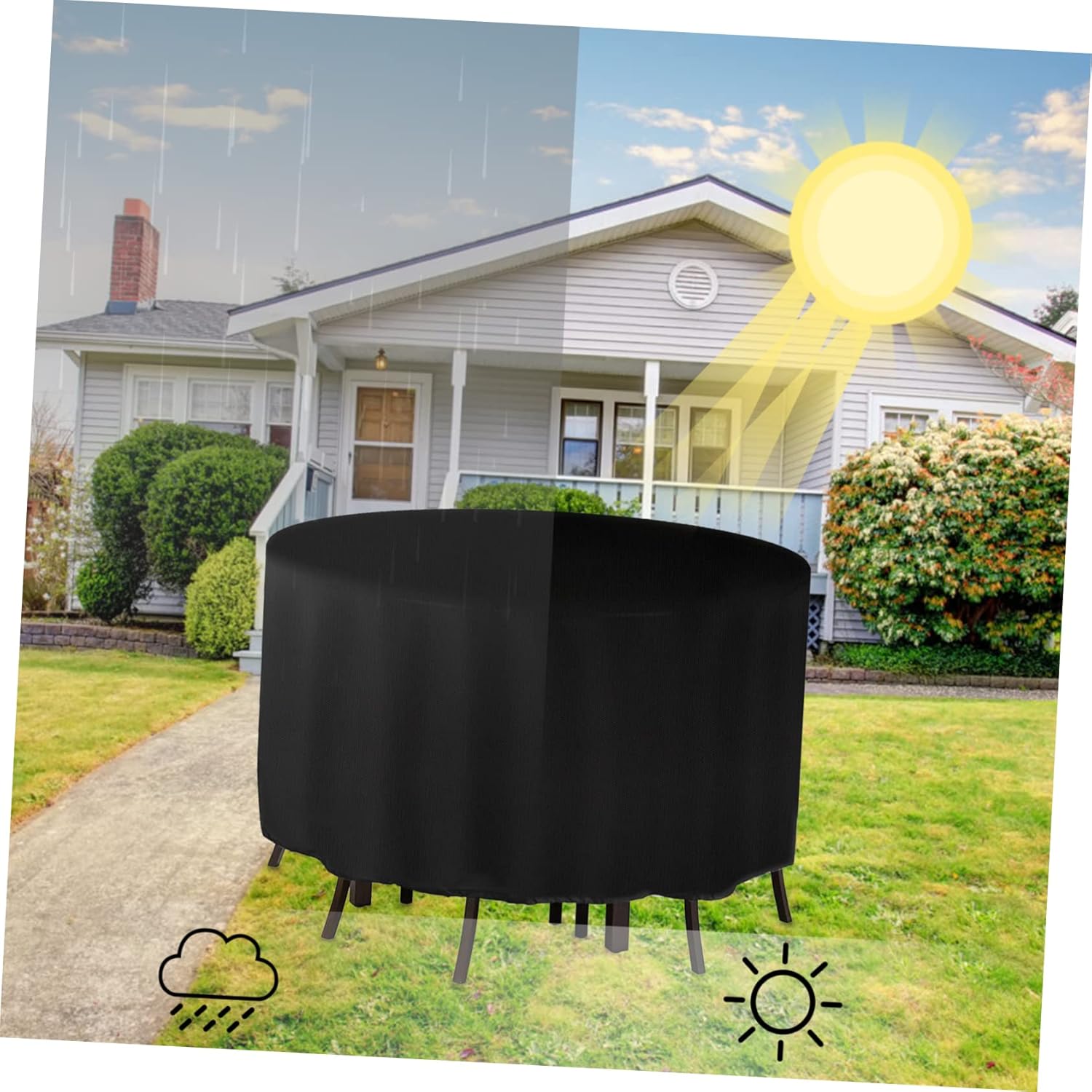 POPETPOP Tablecloth Rain Cover Outdoor Furniture Cover for Outdoor Table Patio Portable Tear Resistant Easy to Wash