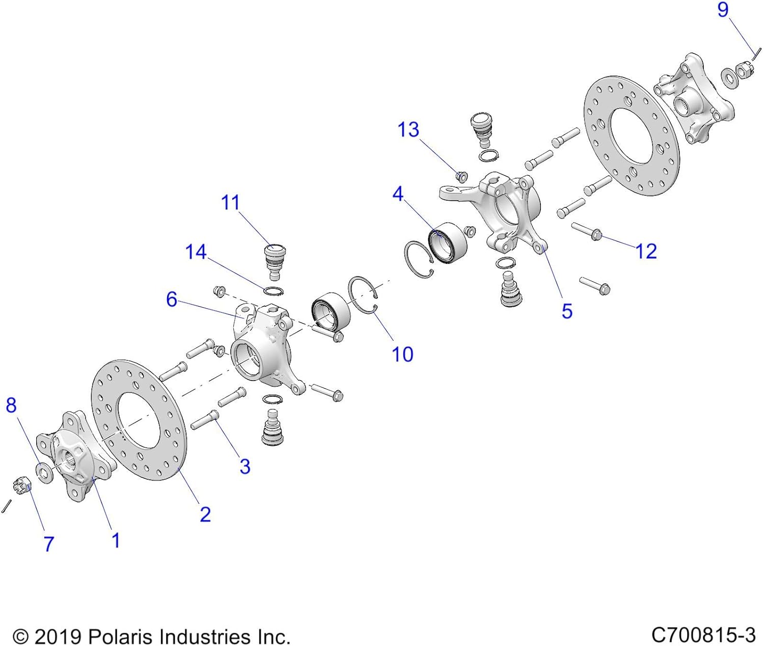 Polaris RZR Front Knuckle, Left, Machined, Genuine OEM Part 5142025, Qty 1