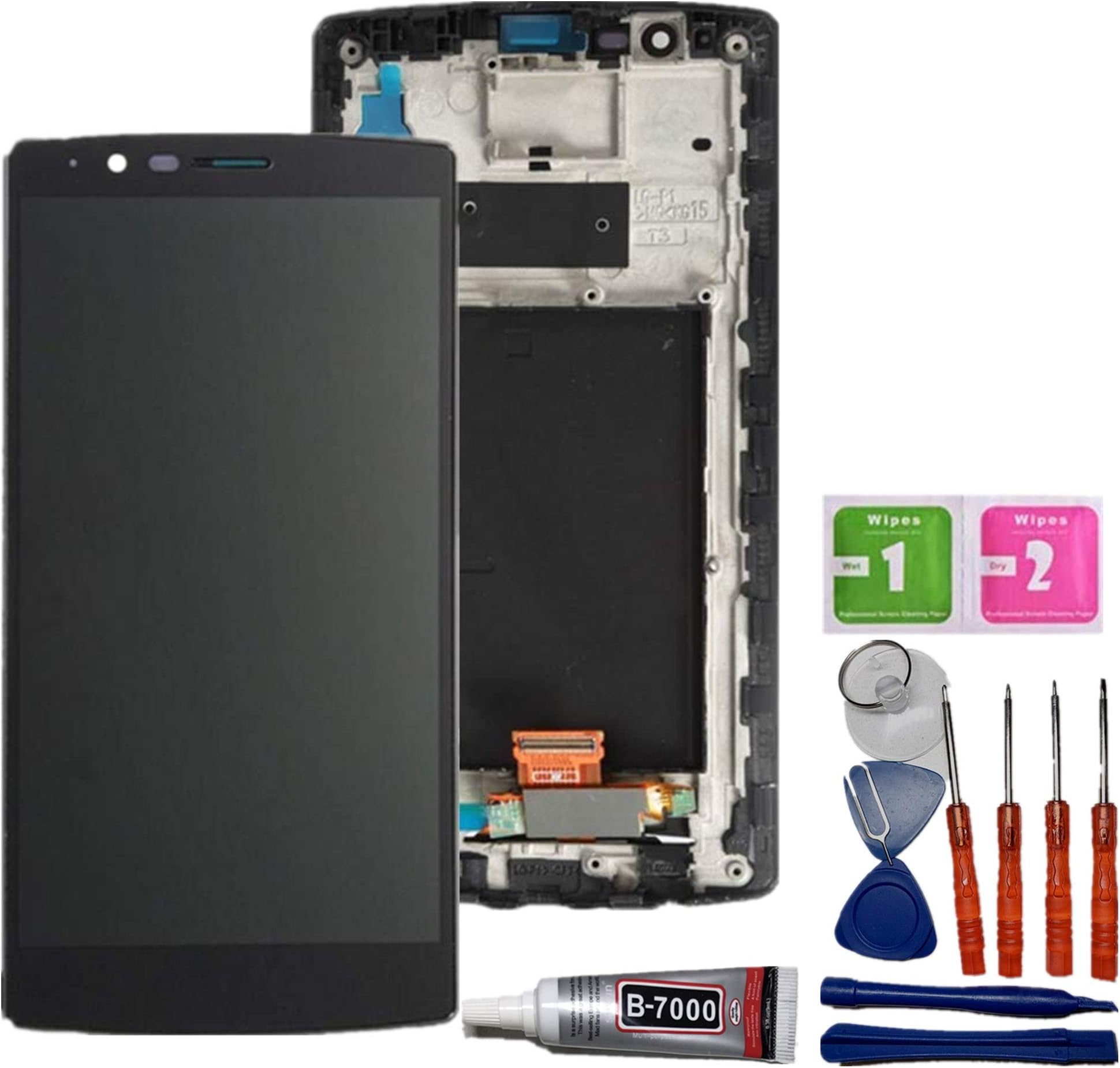 Glass LCD Display Touch Screen Digitizer Assembly Parts + Frame for LG G4 H810 H811 H815 VS986 LS991 F500L Screen Replacement