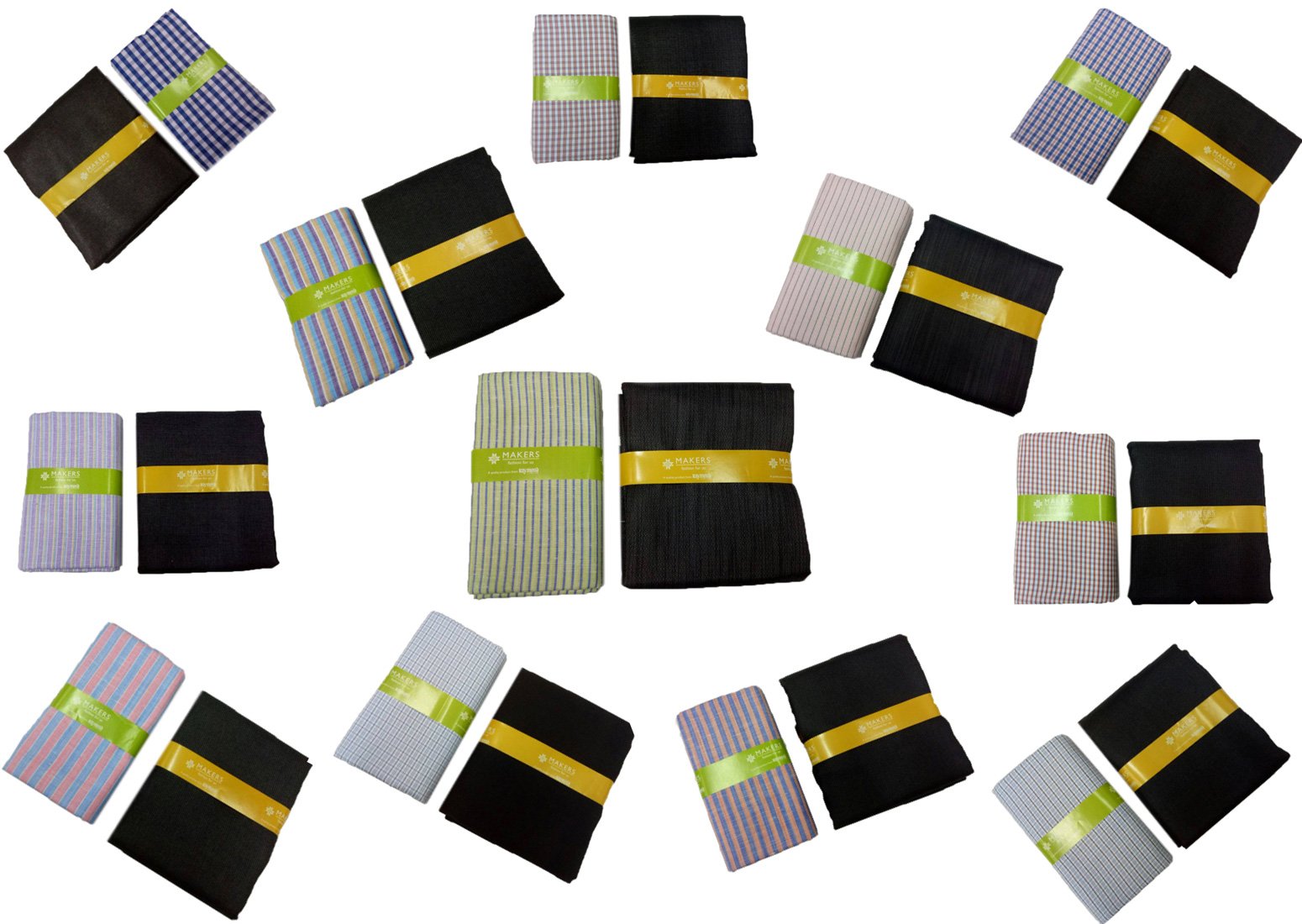Men's Blended Unstitched Fabric for Shirt and Trouser (Multicolour, Free Size) Combo of 12 Piece-image-26