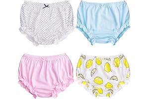 Fancy Ruffle Baby Diaper Shorts: 4-Pack Cotton Underwear Bloomers