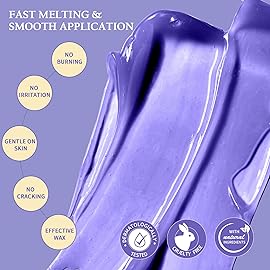 Maxpearl 2.5LB Hard Wax Beads for Hair Removal, Natural Lavender Formula - Brazilian Waxing, Sensitive Skin, Face, Underarms, Legs, Back, Chest and More, with 20 Wax Sticks, Purple