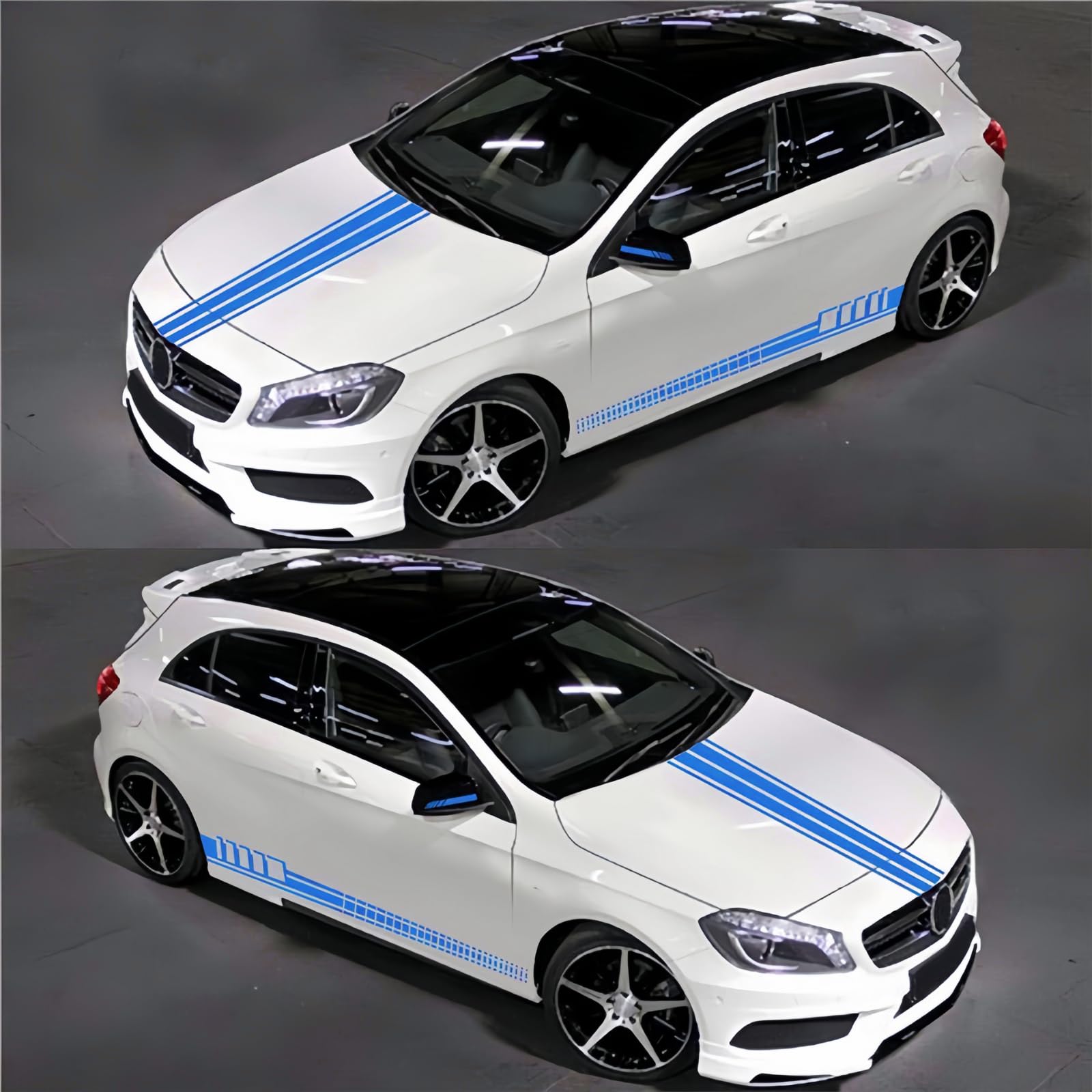 Bandes de sport autocollantes en vinyle bleu pour voiture et SUV