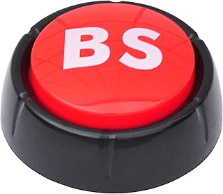 BS Button - This Button Says "BS" in 10 Different Voices By Allures & Illusions,Red,black