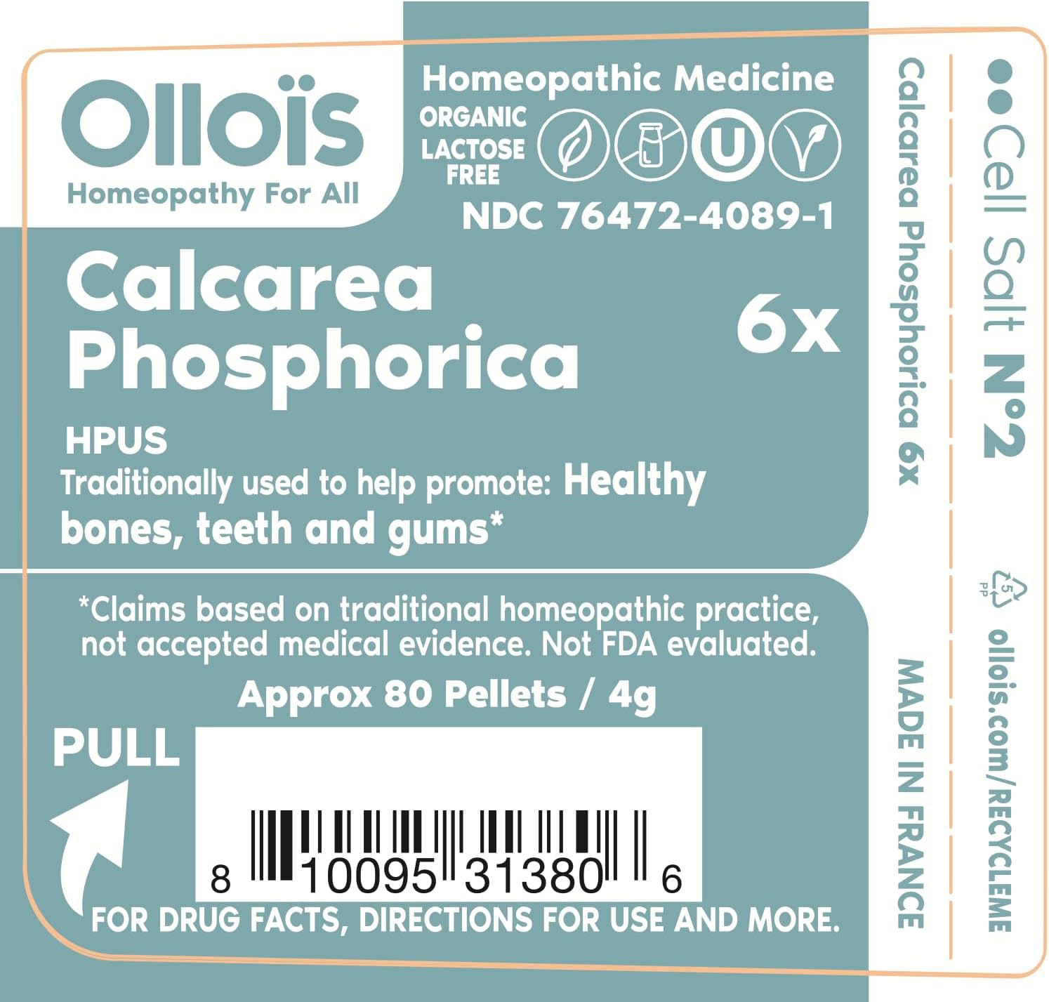 Calcarea Phosphorica 6x - OLLOIS - Organic & Vegan Cell Salt # 2 (Pack of 3)