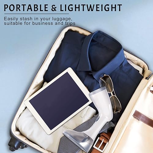 Miniatura 7 de Vaporizador para ropa, vaporizador de ropa de mano con cepillo para planchar, vaporizador de ropa de 1350 W de potencia fuerte con tanque de 12.8 fl