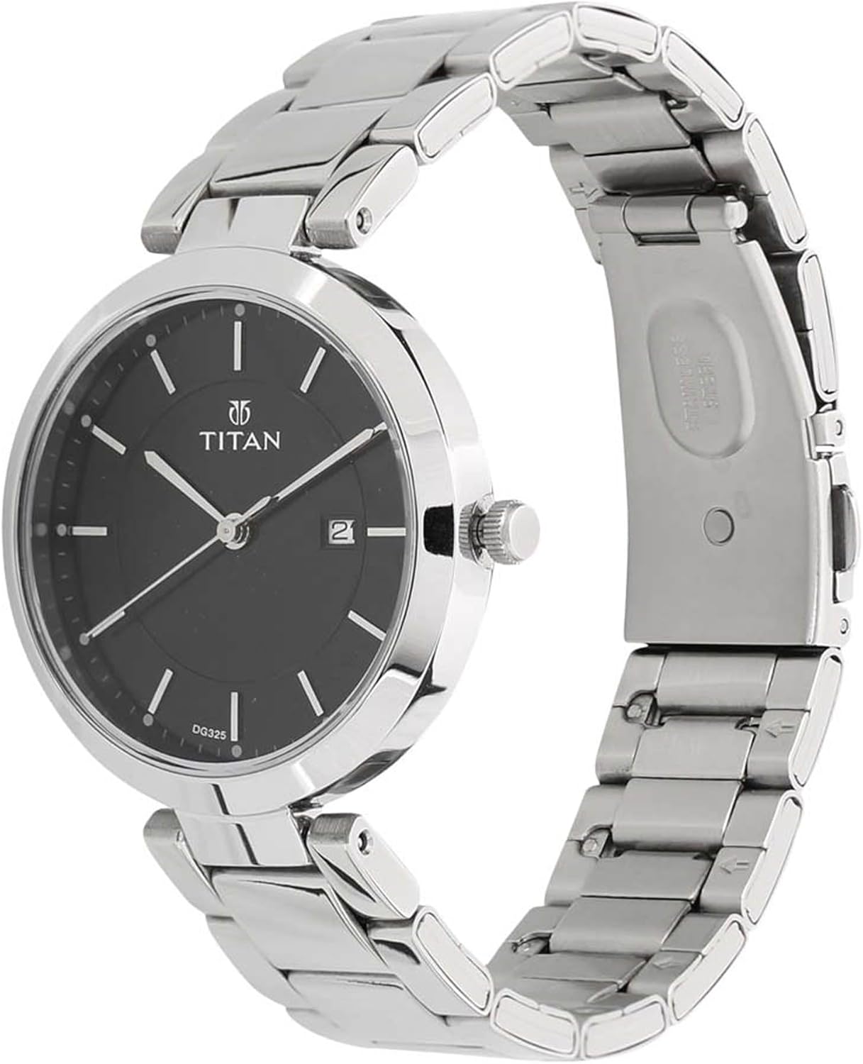 Titan Women's Contemporary Chronograph, Multi Function, Work Wear,Gold, Silver Metal, Leather Strap, Mineral Crystal, Quartz, Analog, Water Resistant Wrist Watch