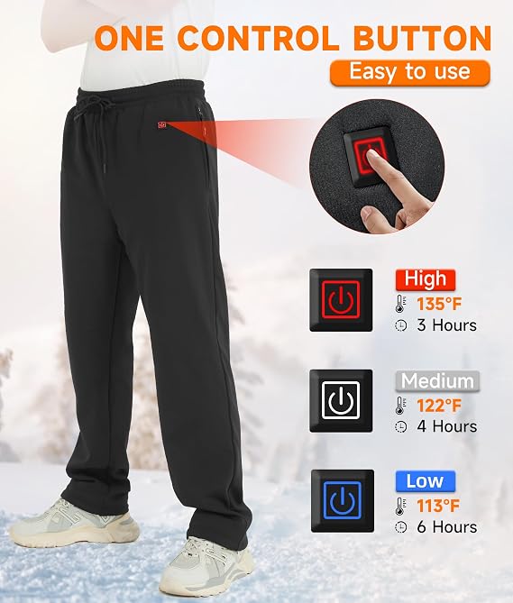 FERNIDA Heated Pants for Women Men with Battery Pack Fleece Electric Pants