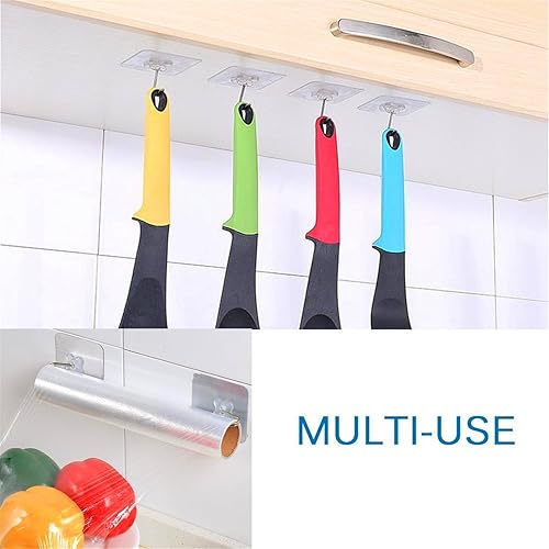 Miniatura 4 de KK5 Ganchos adhesivos de pared resistentes de 22 libras, ganchos adhesivos para colgar para cocina, sala de estar, dormitorio, dormitorio de