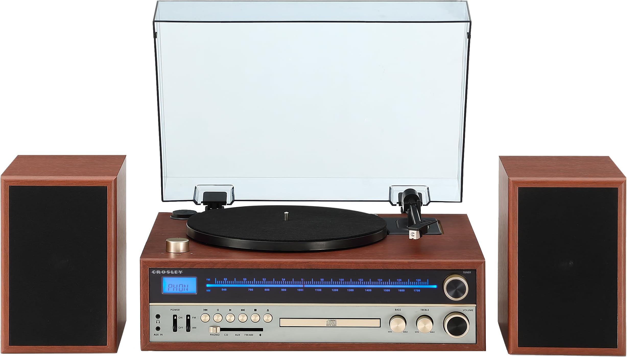 Amazon.com: Crosley 1975T Turntable System with Bluetooth, CD, AM/FM ...