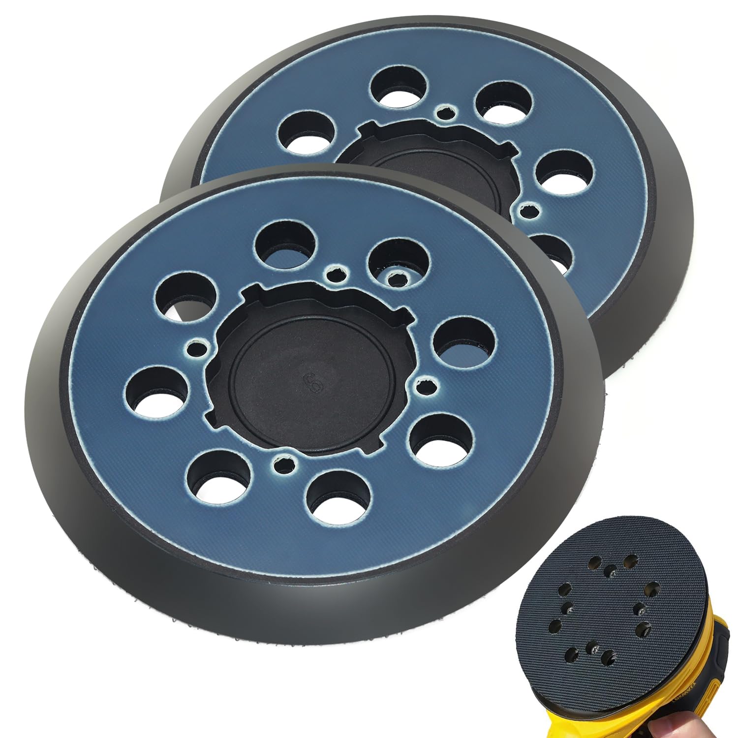 Sander Replacement Pads for Dewalt DWE64233 & N329079,2 Pack 5 Inch 8 Hole Orbital Sanding Pad Compatible with Dewalt DWE6421-B2 DWE6421-B3 DWE6423/6423K DWE6421/6421K Random Orbital Sander