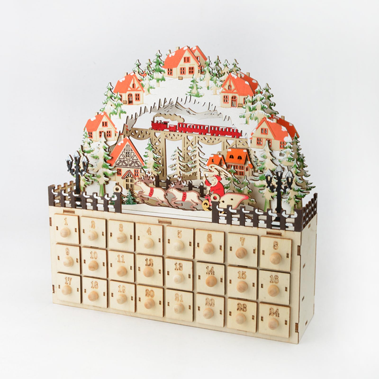 Calendario de Adviento de gnomo de Navidad 2024, decoración de Navidad, suministros de fiesta, calendario, gabinete, 24 armarios pequeños, decoración de Navidad