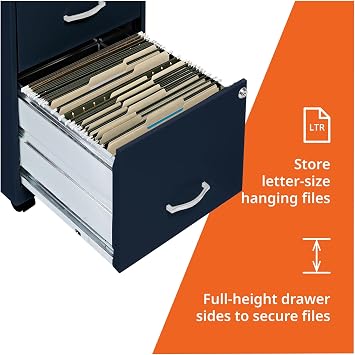 Lorell LYS SOHO File/File Mobile File Cabinet, Navy
