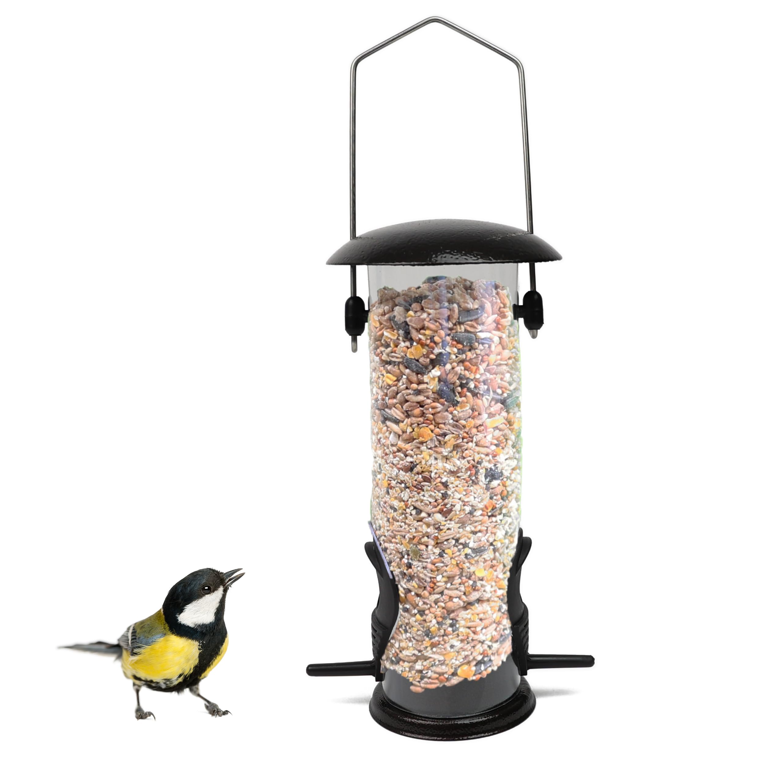 DIVCHI Large Heavy Duty Squirrel Proof Bird Feeder For Wild Seed Feed Mix Outdoor Garden Use - With Strong Metal Cage To Deter Squirrels & Large Birds (Seed Feeder) โ image 1