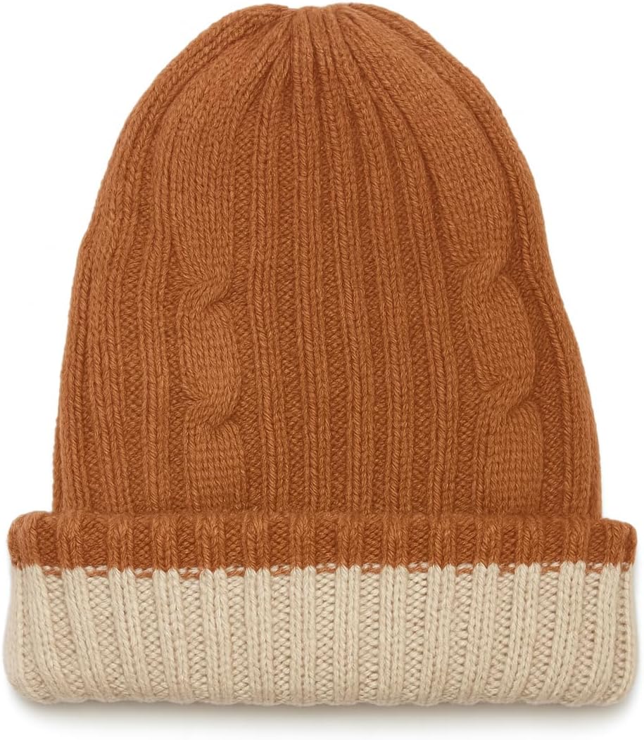 TINKUY Alpaca Wool Men's & Women's Reversible - Cuffed Slouchy, Beanie Hat, Unisex, One Size