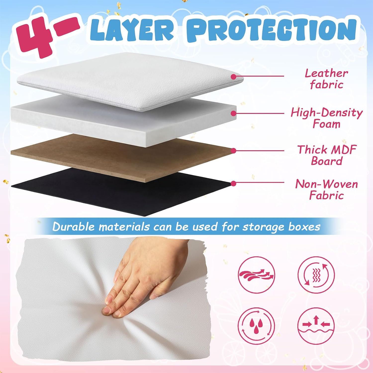 Thyle Reusable 24” Large Gender Reveal Box Kit, Pop up Baby Shower Box with Lid & Giant Bow, Foldable Keepsake Container for Boy or Girl Party Decor