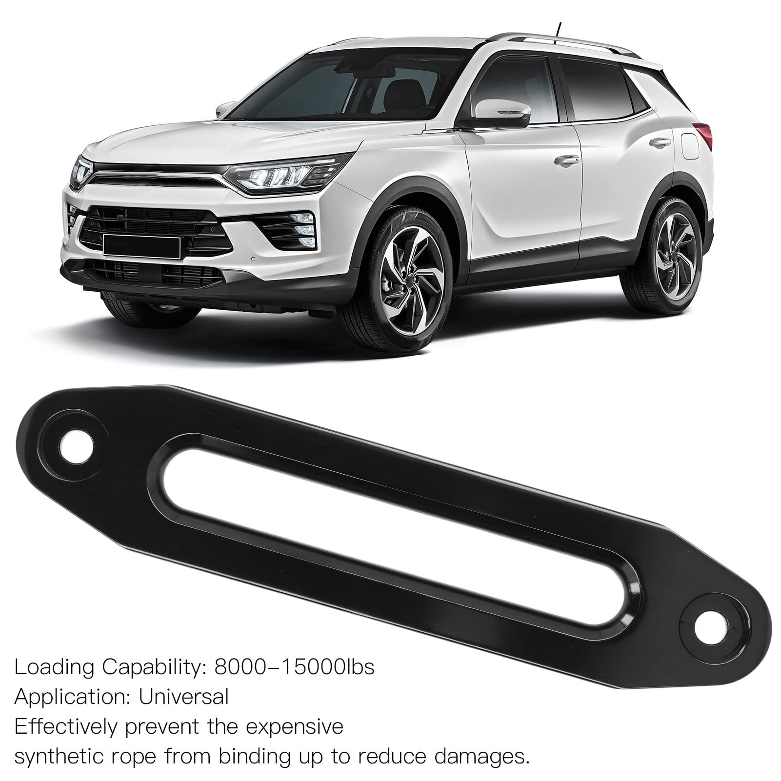 Hawse Fairlead, High Performance Aluminium Hawse Fairlead for Synthetic Rope Winch, 10in/25.4cm, Side by Side Hawse Fairlead for ATV Winch Rope
