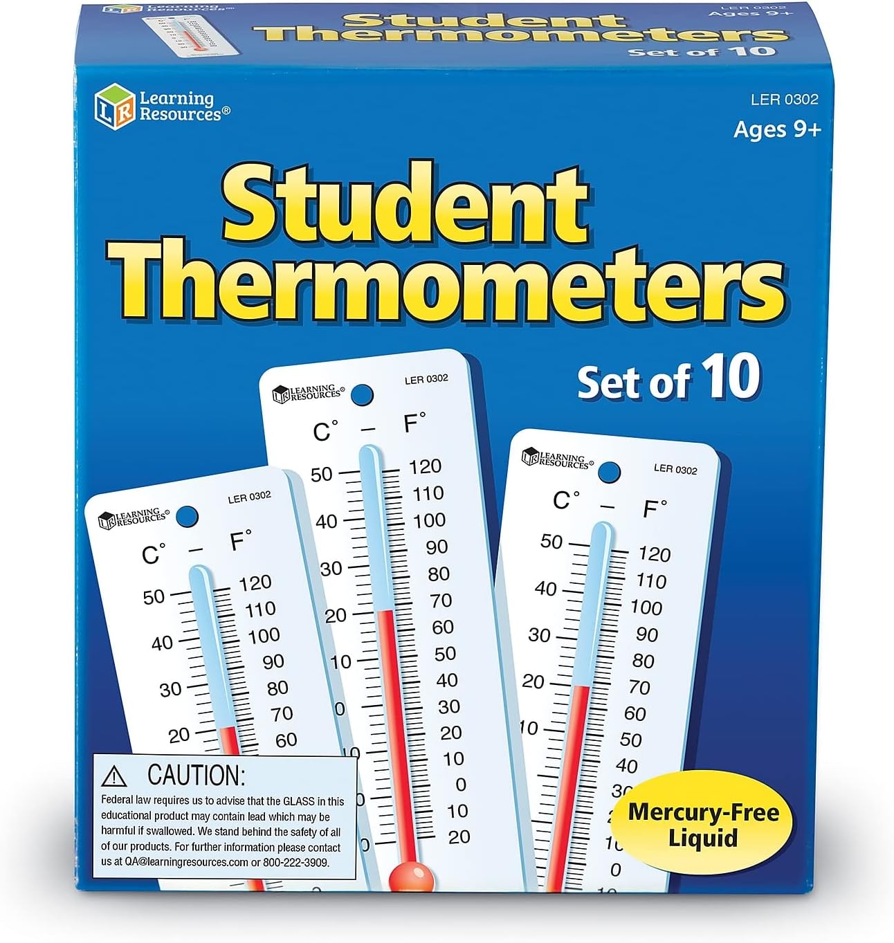 Learning Resources Student Thermometers, Classroom Supplies, Homeschool, Set of 10, Ages 8+ image 5 of 5 B0006PJ0L4