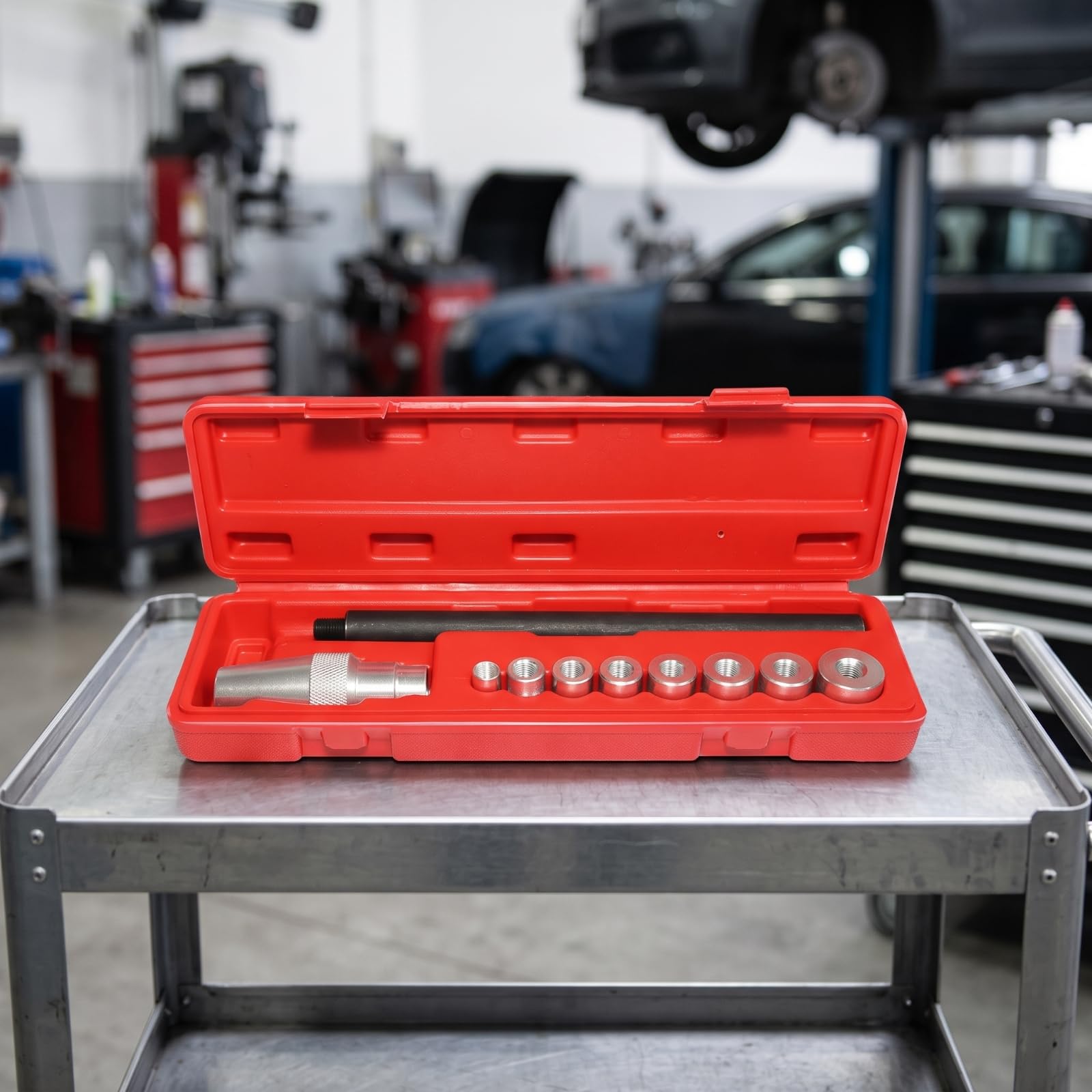 Amagogo Automotive Clutch Aligner Kit Allineatore Frizione Strumento Centratore Set Attrezzo Universale in Lega di Alluminio E Acciaio con Coni E Boccole