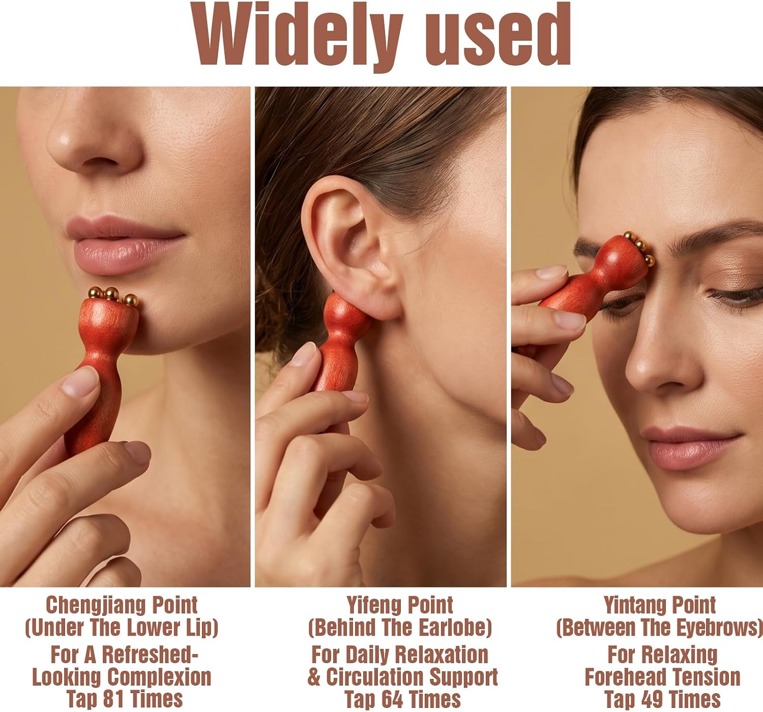 Facial Massage Tool with Copper Gua Sha, Eye Massager Tool for Acupressure