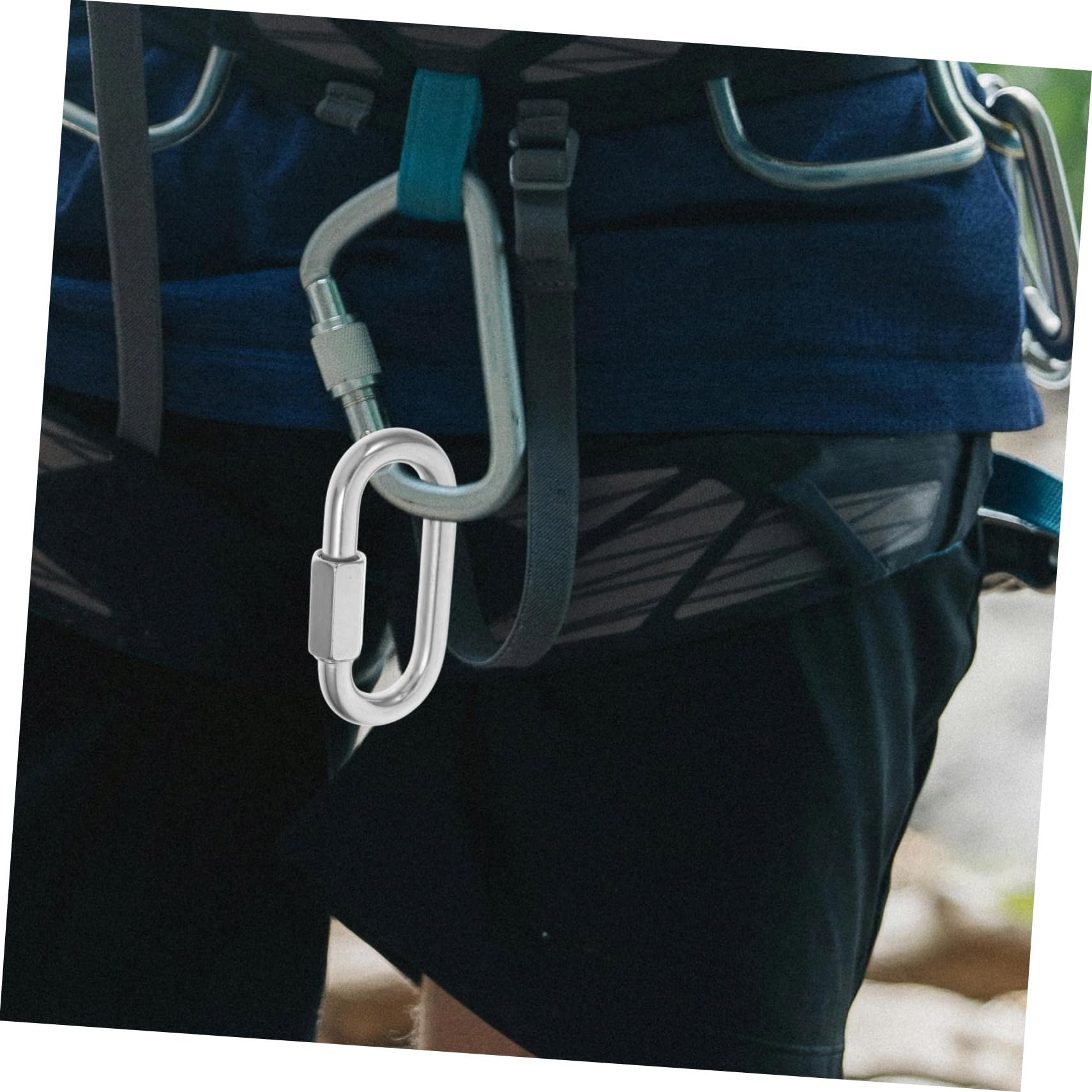 Cabilock 10piezas Hebilla De Eslabón De Cadena Inoxidable Conector De Mosquetón Rápido Para Carga Forma Ovalada Hamaca Cadena Colgante Alta Resistencia Hebillas De Seguridad