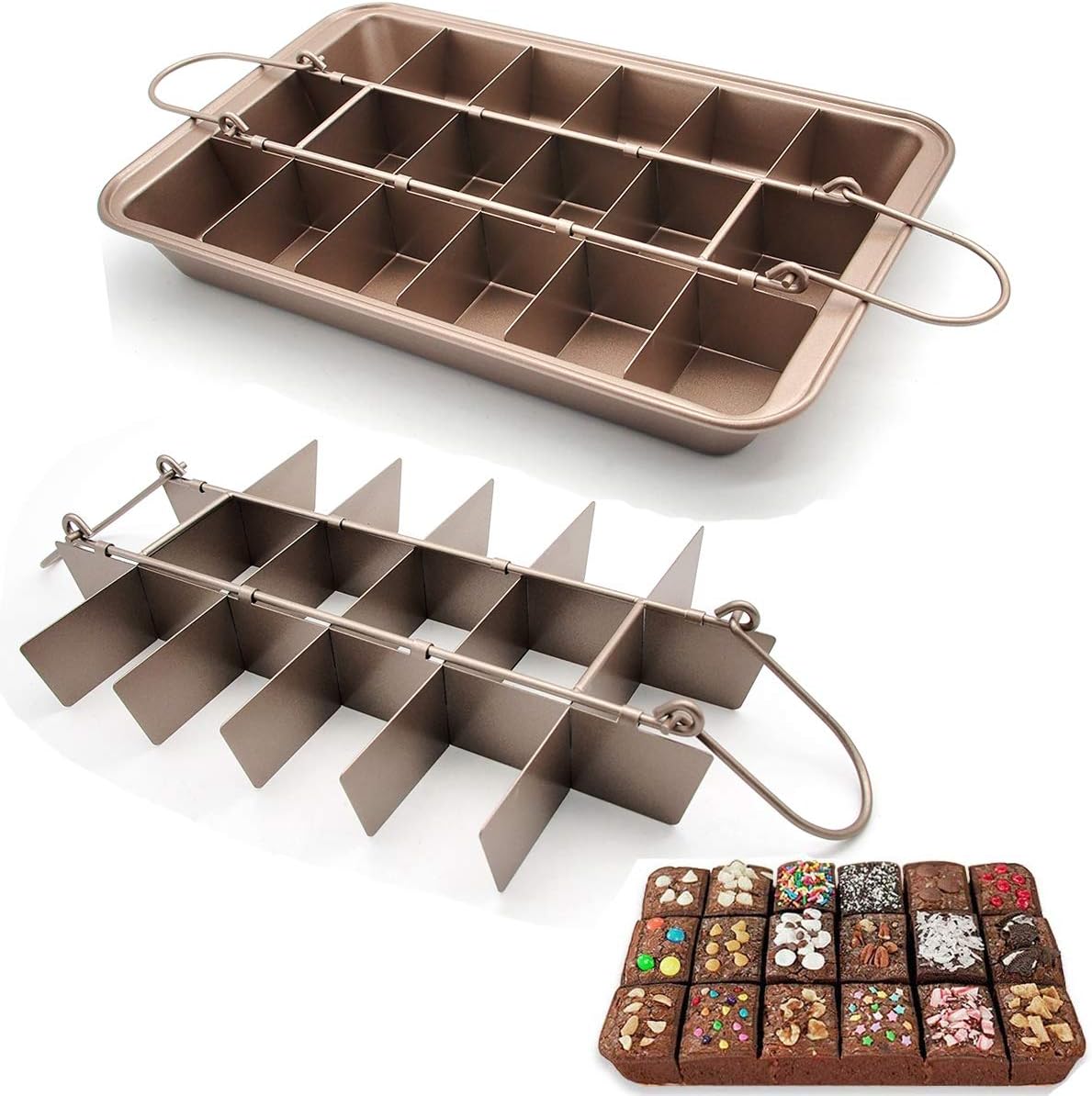 Summer HHouse Brownie Pan With Dividers Nonstick, 18 Pre