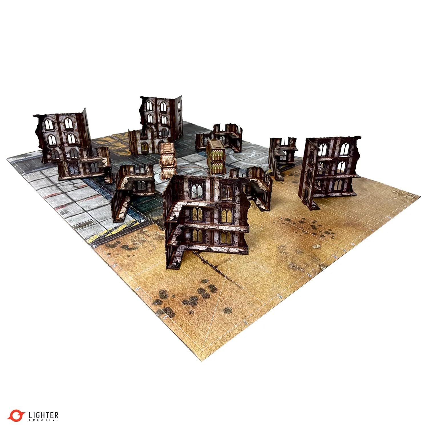 Tapis de Jeu 44 x 60 cm pour WH40K Pariah Nexus, 112 x 152 cm, en Cuir synthétique, 1,1 mm d'épaisseur, Emballage en boîte (10th Edition - Adamant Bastion: Sector XI)