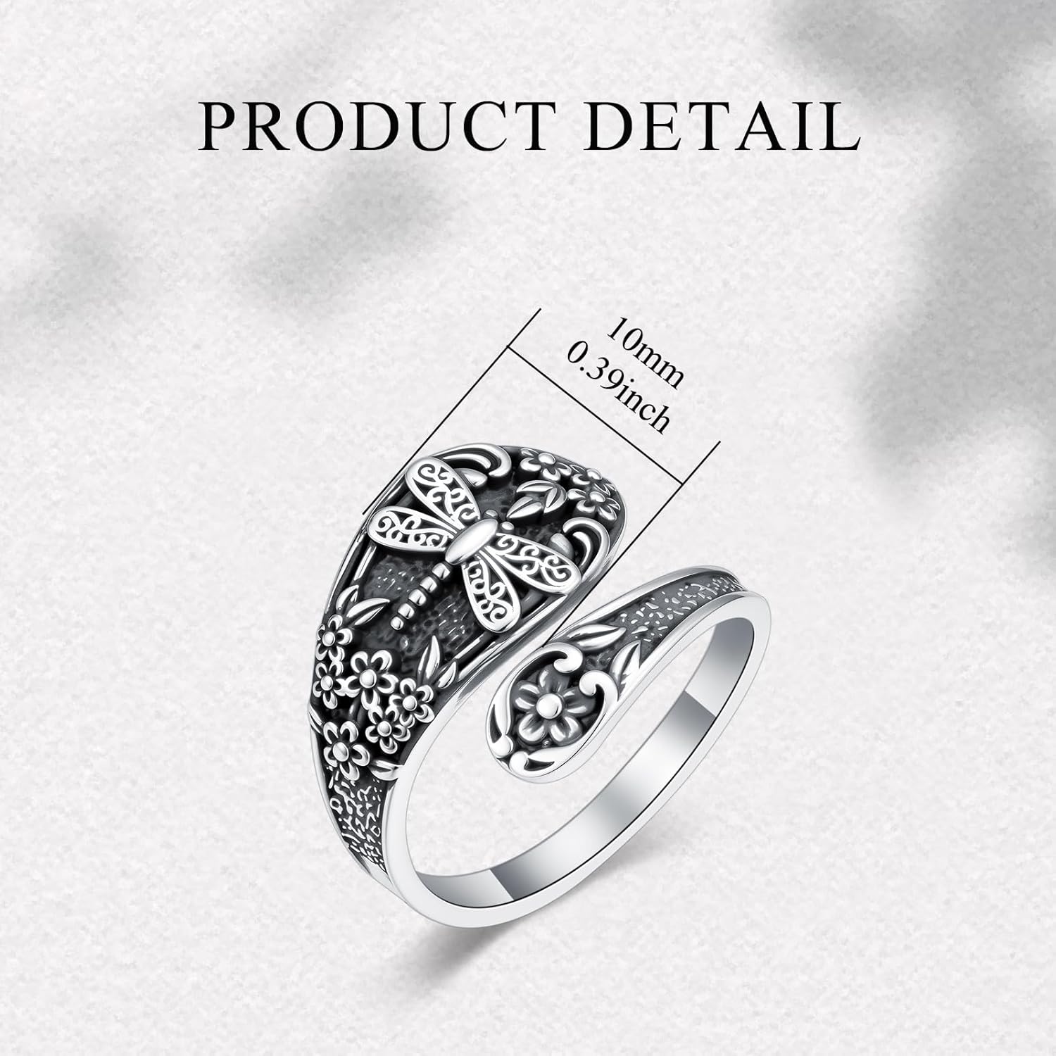 PELOVNY Spoon Rings for Women 925 Sterling Silver Dragonfly Butterfly Bee Hummingbird Cross Tree of Life Turquoise Adjustable Thumb Rings Birthday Christmas Jewelry Gifts for Mom Daughter Wife