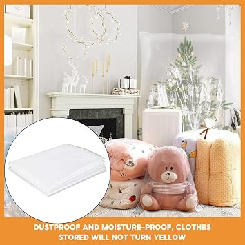 Extra Large Clear Plastic Storage Bags, 10 Pcs 100x150 cm(40x60 Inches)