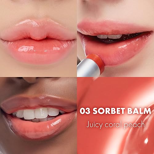 Miniatura 3 de rom&nd GLASTING MELTING BALM 03 Sorbet Balm: Brillo labial tintado hidratante de K-Beauty para brillo cristalino tipo water-gloss y comodidad