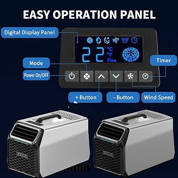New RV AC Unit with Compressor, Portable Air Conditioner for Camping, Tent & Off-Grid Use, 3500 BTU Cooling Unit for for 32–54 Sq Ft Camping, Vans, Truck Sleepers & Cabins Gray