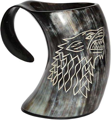Vista 18 de 5MOONSUN5 HBCUP-573 - Vaso de copa de vino con cuerno vikingo, vaso medieval, vaso de cuerno de buey, vaso de vaso de vaso de cerveza, cerveza