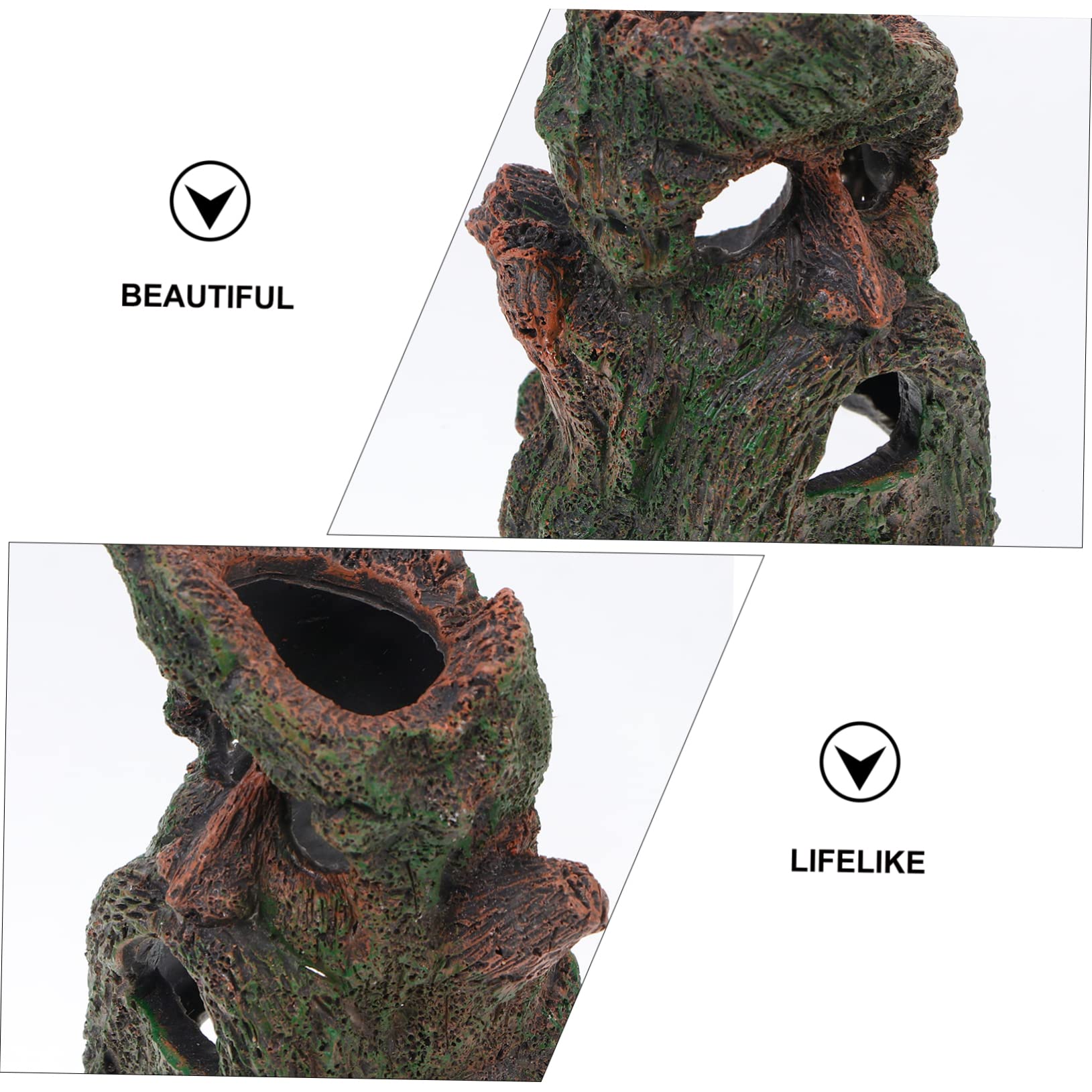 Sosoport 3 Pièces cachette d'aquarium décor Cacher Grotte à Poissons Automatique Chauffe-Aquarium abri pour Tortue abri Tortue abri de crevette de Poisson Ornement en résine Naturelle