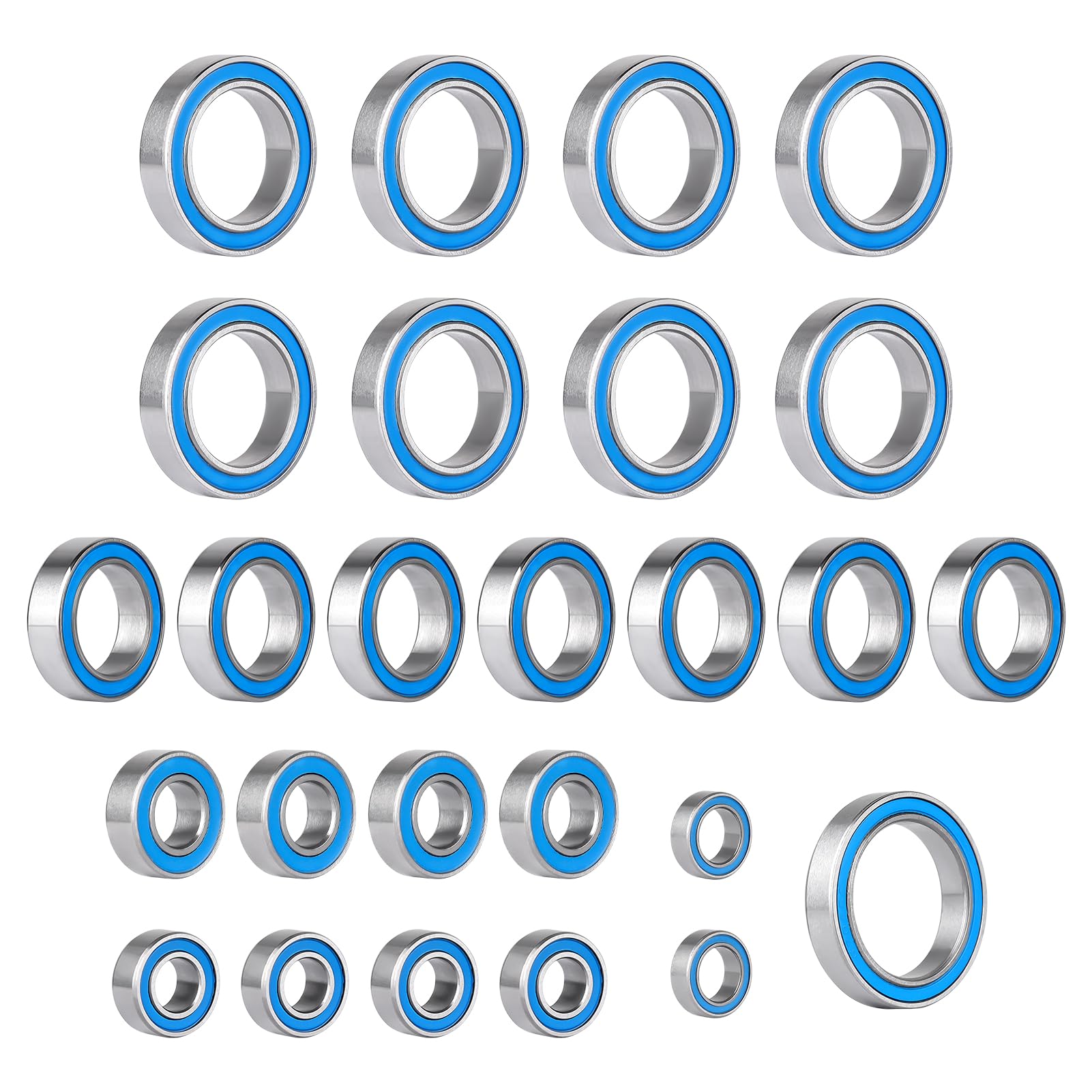 CrazyHobby 26PCS Ball Bearing Kit Steel Sealed for Arrma Big Rock Typhon Granite Senton 3S BLX 1/10 RC Truck Upgrade Parts