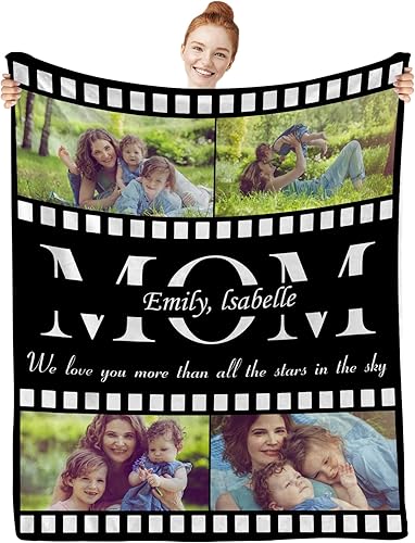 Regalos de cumpleaños para mamá de parte de su hijo, manta personalizada con foto, regalos para mamá de parte de la hija, mantas únicas