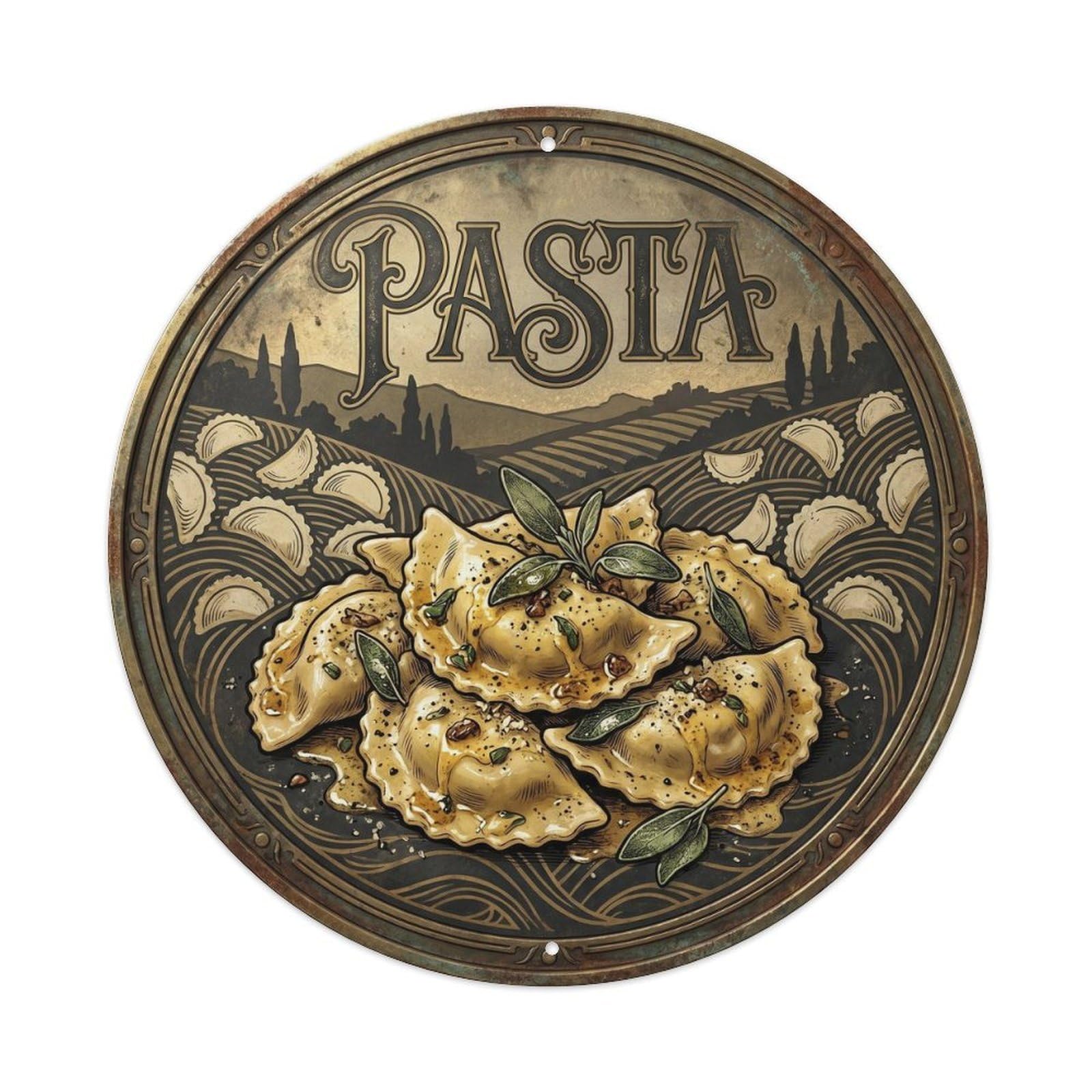 Restaurant Kitchen Pasta Cuisine Cucina Italiana Retro Metal Tin Sign