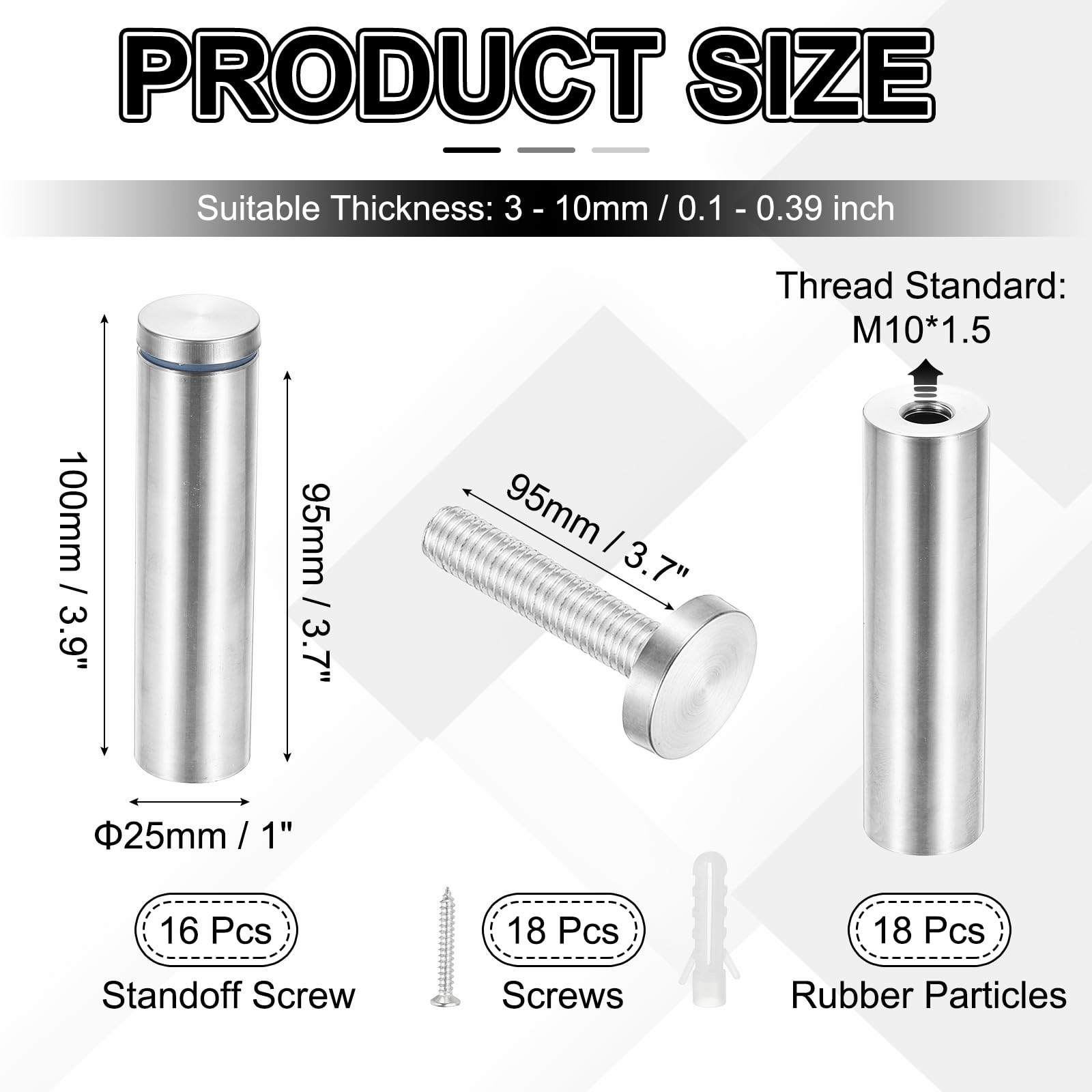PATIKIL 1x3.9" Standoff Screws - Image 2