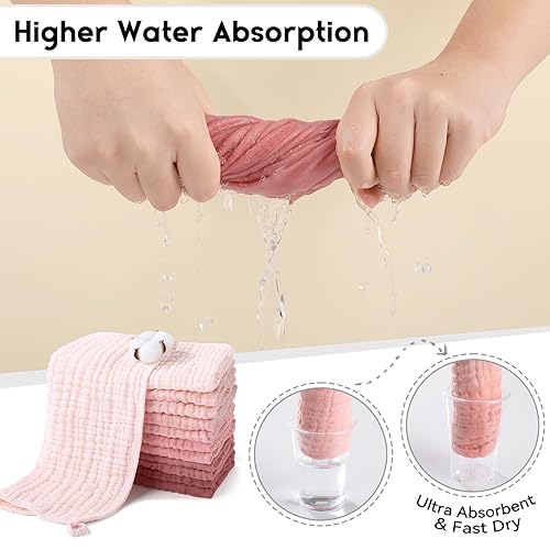 Miniatura 6 de Paños de muselina para eructos para bebé, 100% algodón, para niños y niñas, grandes, 20 x 10 pulgadas, extra suaves y absorbentes, paquete de 12