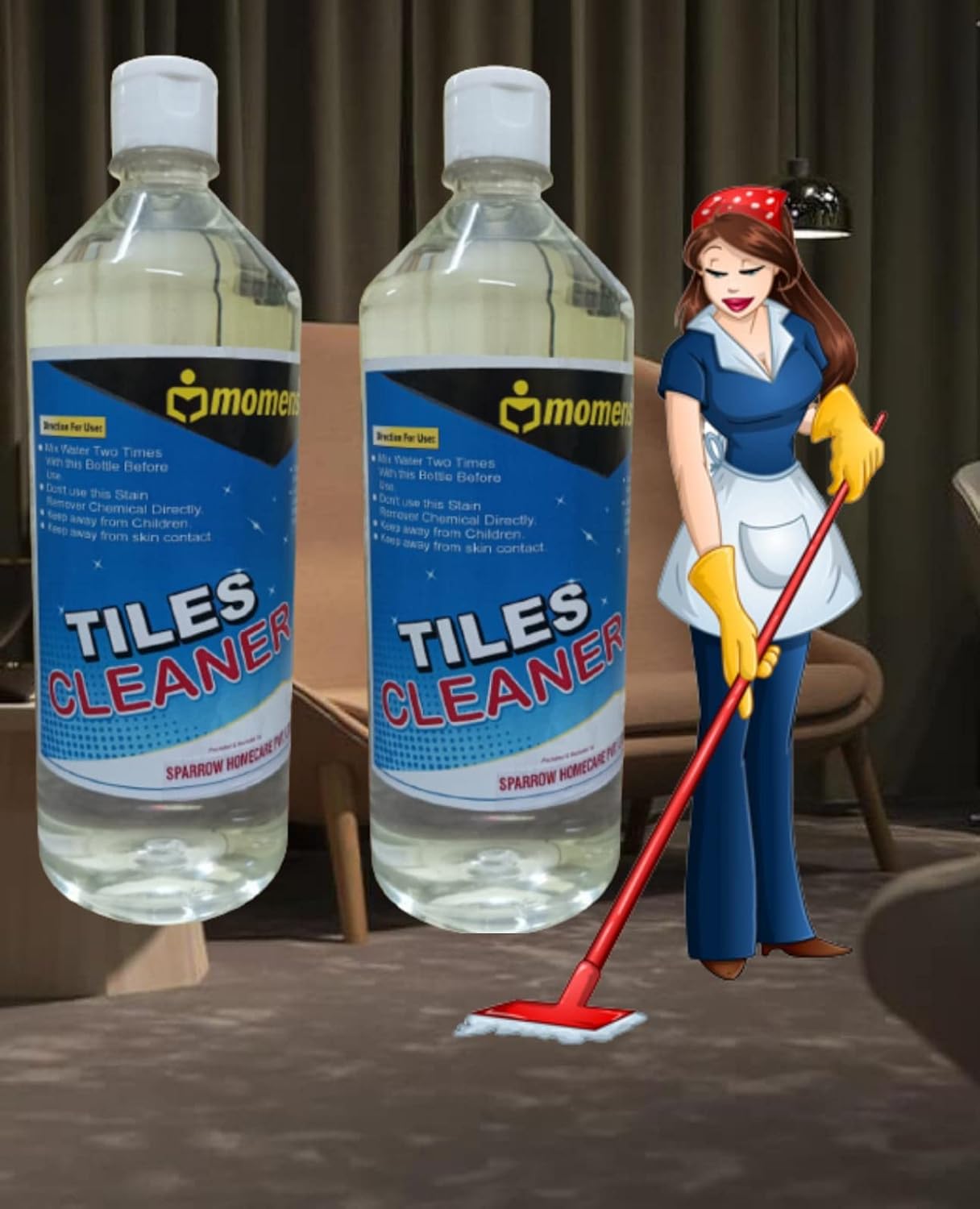 TILES CLEANER, BATHROOM CLEANER, Hard Water Stain Remover (2 LTR