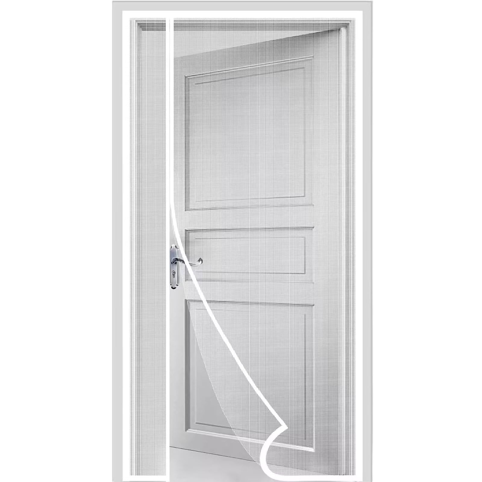 Moustiquaire porte blanc 300x270cm pour stopper insectes sans percer