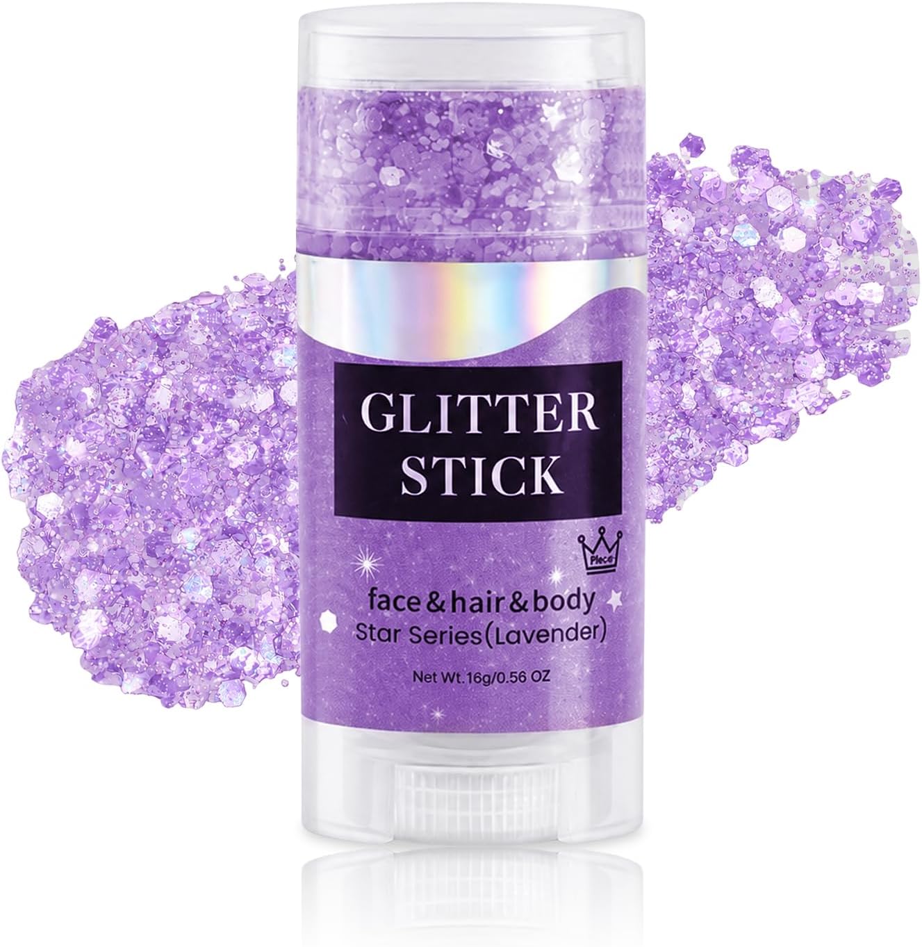 Lavender Glitter Stick,Holographic Body&Face Glitter,Hair Glitter for Kids