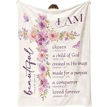 SteadStyle Christian Gifts for Women - Inspirational Religious Birthday Catholic Spiritual Baptism Floral Cross Throw Gifts for Girls, Mom, Friend, Sister, Daughter I Am A Child of God Blanket 60"x50"