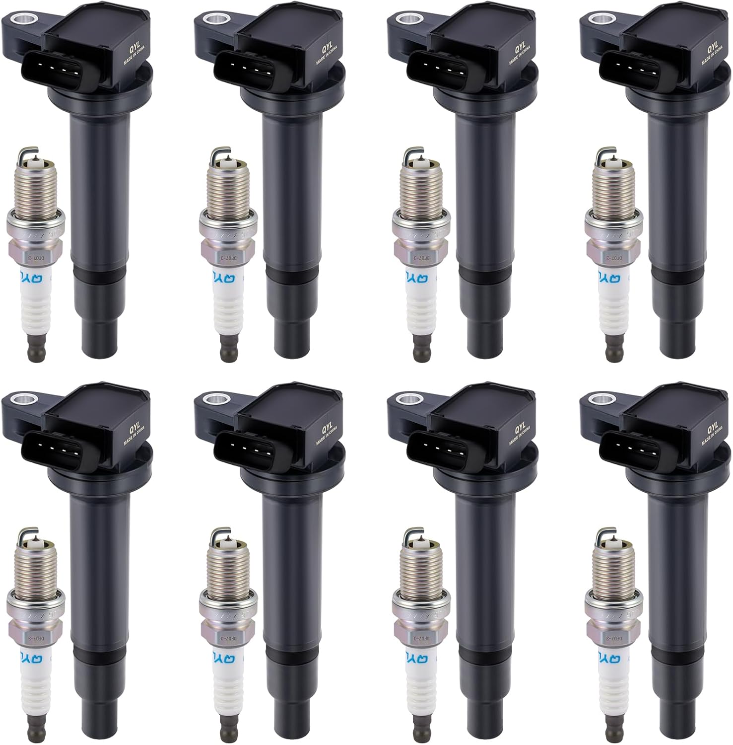 Set of 8 Ignition Coil UF230 and Spark Plugs 4504 Compatible with 4.3 4.7 V8 2000 2001 2002 2003 2004 2005 2006 2007 2008 2009 Tundra Sequoia Land Cruiser 4Runner GS430 GX470 LS430 LX470 SC430