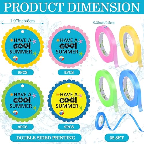 Miniatura 4 de Silipull Juego de 36 pistolas de agua para niños y niñas, potentes juguetes de agua, mini pistola de agua colorida con tarjeta y 4 rollos de cinta