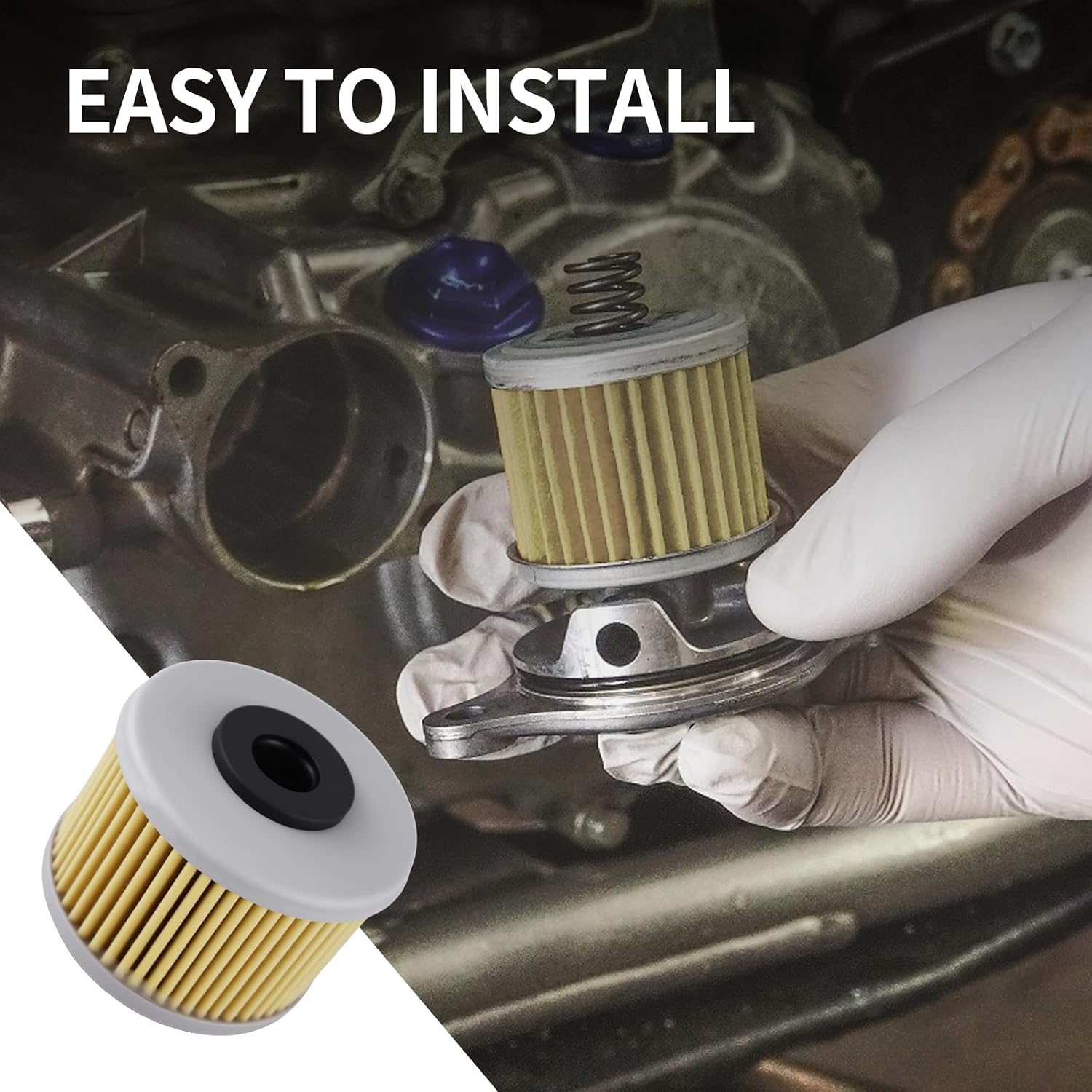 Oil Filter for Honda Rancher 420 Pioneer 500 520 Rubicon 520 FourTrax 300 CRF250F, Replaces OEM 15412-HM5-A10