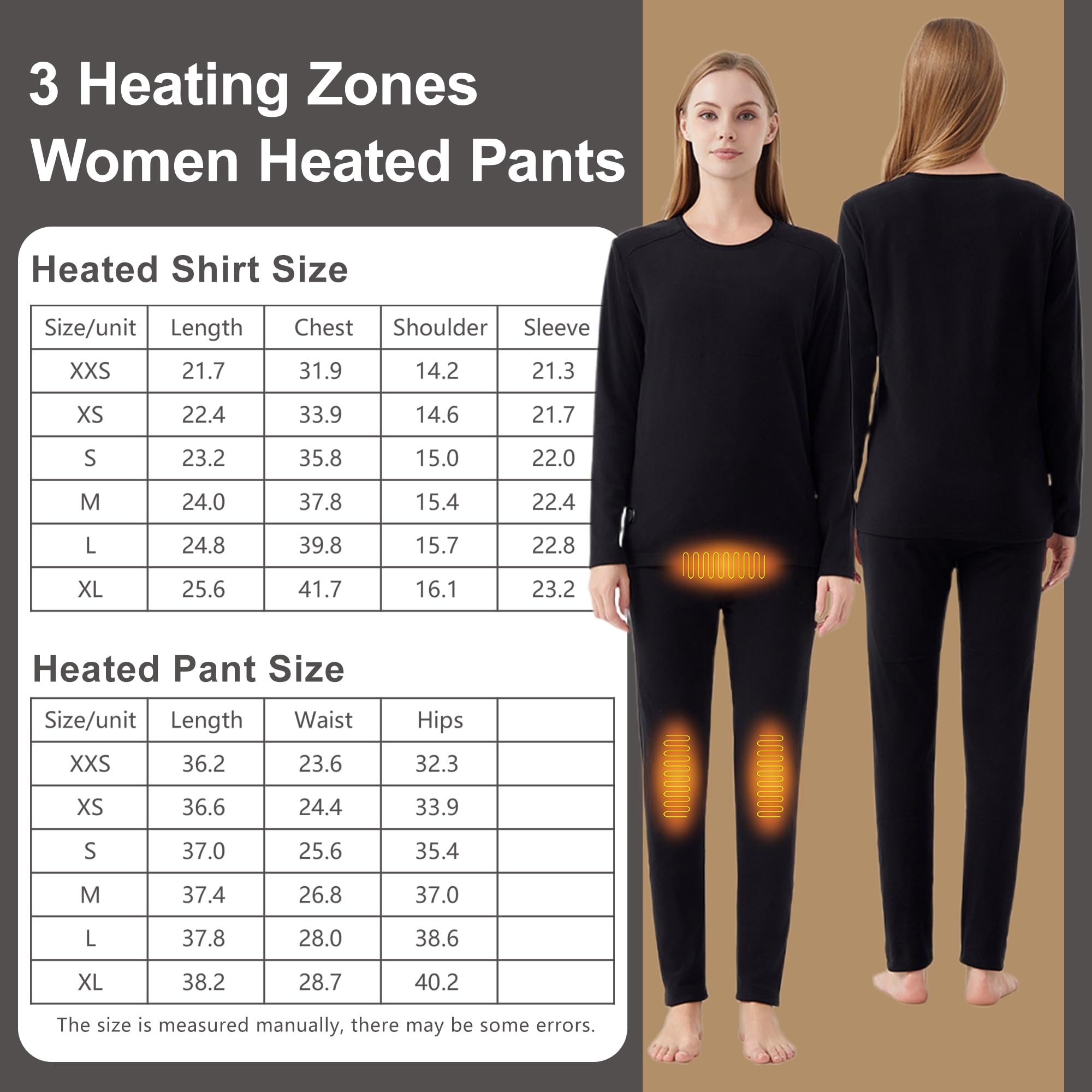 Pantaloni Intimi Riscaldati per Donne, Leggings Termici Elettrici con 3 Zone di Riscaldamento per Sport All'aperto E Sci